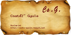 Csató Gyula névjegykártya